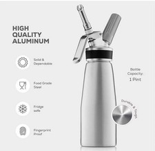 Aluminum cream whipper - aluminum,
