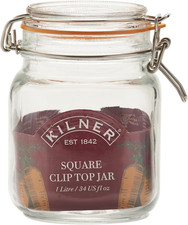 Kilner Square Clip Top Jar 1L