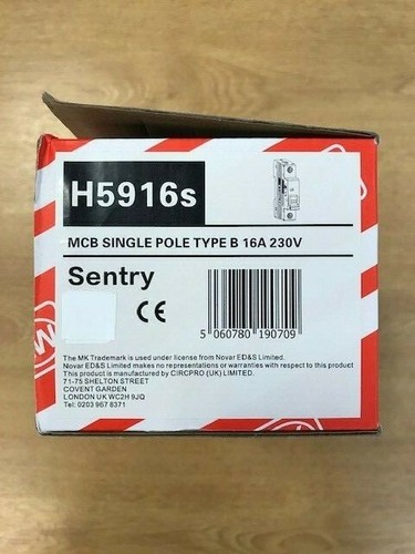 Sentry h5916s 16amp type - mk,