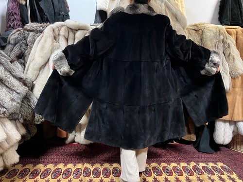 Sheared mink fur coat - sheared,