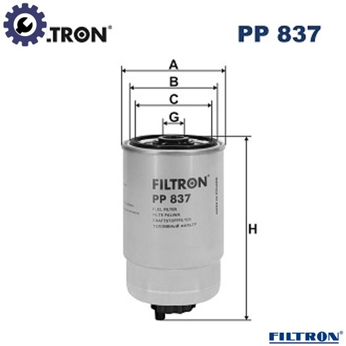 Fuel filter 837 for renault - fuel,