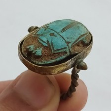 Rare Ancient Egyptian Scarab Ring – Antique Pharaonic Old Egypt Jewelry