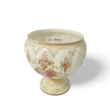 Stoke on Trent Pottery Cream Plant Pot with Flowers Antique Preloved