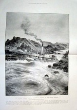 Original Old Antique Print