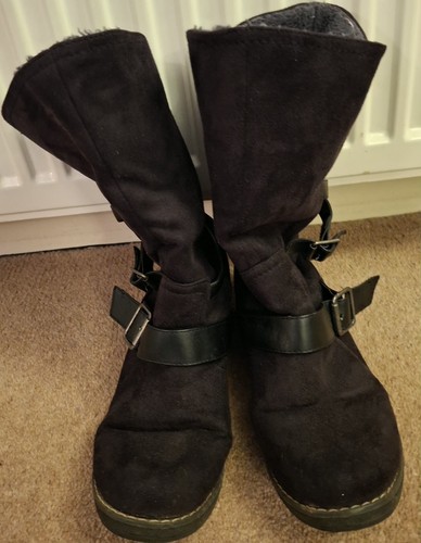 Faux suede boots with - with,