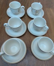 Vintage 6 x Cups & Saucers Harvest Pattern St Michael Marks and Spencer