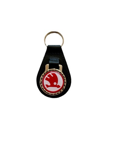 Black leather keyring - leather, keyring/