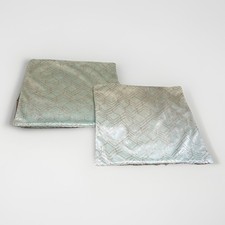Pair Of Next Geo Pattern Soft Feel Cushion Covers 20x20” Mint Green Silver