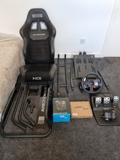 Next Level GT Racer Simulated Racing Cockpit and Seat - Wheel, Pedals & TV Mount