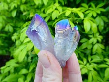 2 Large Chunky Aura Amethyst