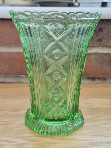 Vintage green pressed glass - vintage,