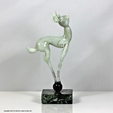 Istvan Komaromy lampwork glass deer sculpture