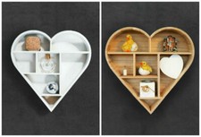 White/Natural Wooden Heart