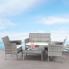 Rattan Garden Sofa Set Furniture Outdoor 4 Piece Wicker Table Chairs Patio Set