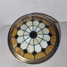 Tiffany Caramel Style Stained Glass Uplighter Ceiling Light Shade W 35cm 