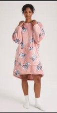 Matalan Ladies Pink Fleece Snuggle Hoodie Hooded Nightie Size M 12 14 Cosy warm