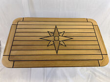 Boat Rectangular Teak Table Top Star Inlay Round Corner 7 Sizes Marine Yacht RV