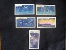 Rare 5 Brooke Bond OUT INTO SPACE 1956 cards ("Issued With" clause) Fair to VG