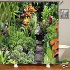 Garden Shower Curtain Outdoor Green Waterproof (180x200cm)