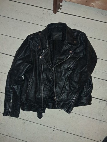 Men leather biker jacket - biker,
