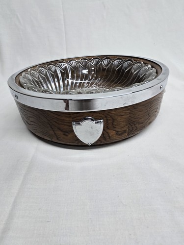 Vintage oak fruit bowl - vintage, with