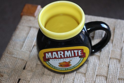 Novelty marmite jar mug black - marmite,