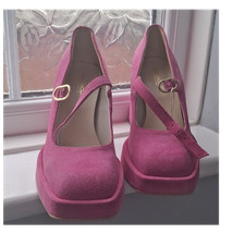 Topshop Pink Suede Platform