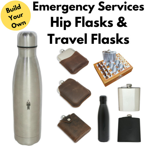 Emergency services hip flasks - services,