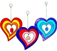 Vibrant colours hanging heart - colours,