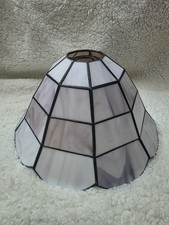 Tiffany Style Glass Metal Frame Lampshade Lilac Purple Tone.