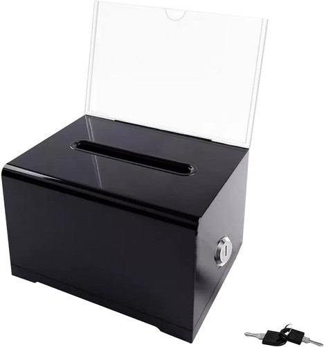 Black acrylic suggestion box - acrylic,