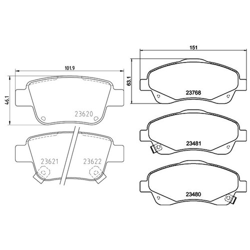 Don front rear pads fits - rear,