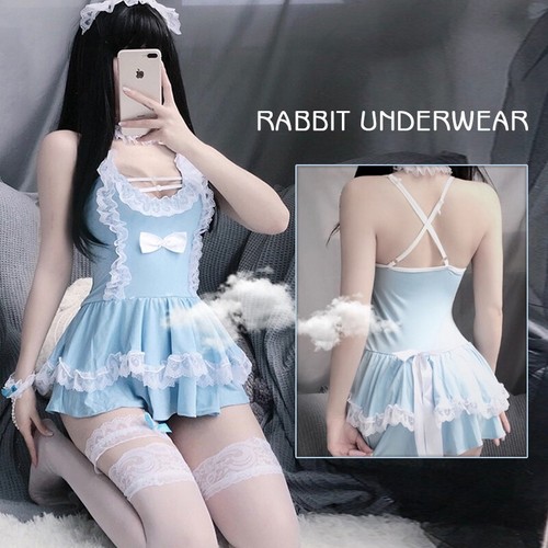 Blue lolita lingerie set - blue,