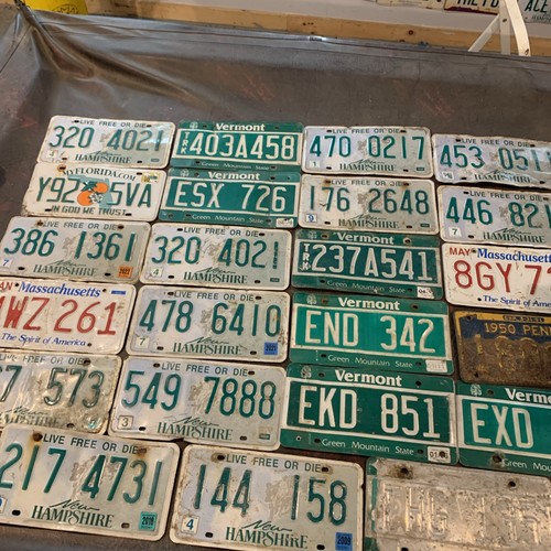 License plate lot rough - license,