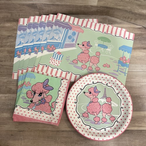 Vtg pink poodle paris party - vtg,