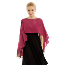 Women Chiffon Shawl Cape High-Low Capelet Top Bridal Evening Wraps Bolero Shrug