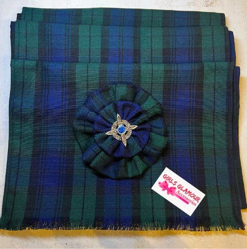 Celtic black watch tartan sash - black,