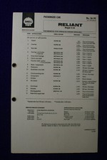 RELIANT REGAL 3/25 SHELL LUBRICATION PASSENGER CAR SERVICE GUIDE No. 26 2nd