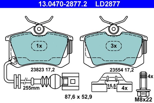 Rear brake pad set disc - disc,