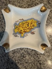 Ceramic White and Gold Ashtray
