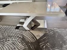 White living room rectangle coffee table 