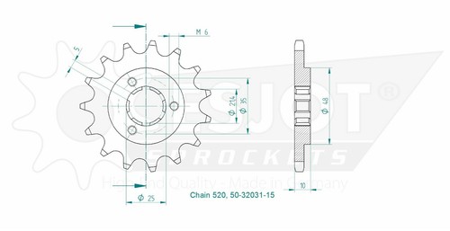 Front sprockets esjot 32031 - sprockets,