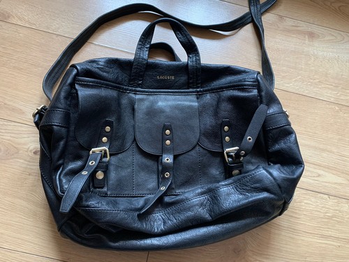 Lacoste black leather handbag - lacoste,