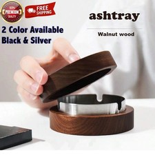 Wooden Ashtray With Lid