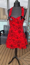 red goth alternative lolita style cocktail dress size 14 H&R London 