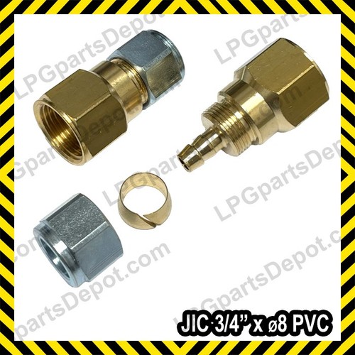 Brass connector jic unf - brass,