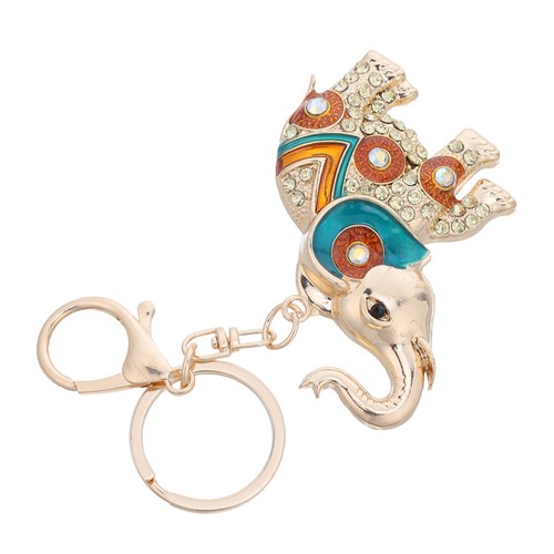 Rhinestone elephant keychain - rhinestone,