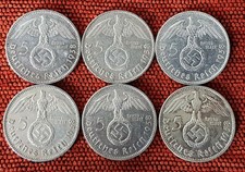 UNIQUE 6 x Full Mint Set 5 ReichsMark 1938 Nazi Silver Coin Lot 3