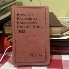 Fowlers Electrical Engineers Pocket Book 1943 Vintage Engineering Book