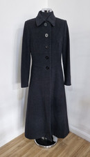 Vintage Laura Ashley Long Coat 12 Full Length Steampunk Victorian Riding Grey
